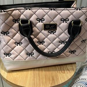 Charming Quilted Pink and Black Handbag